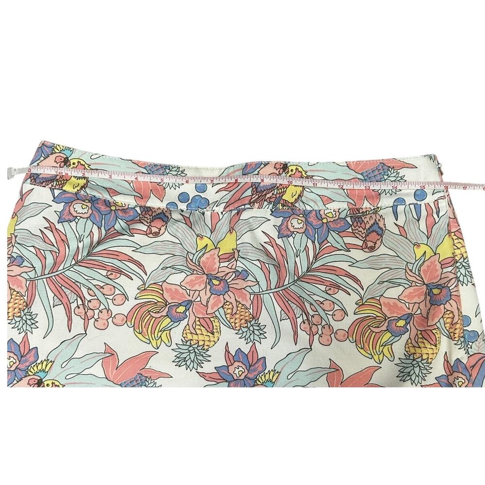 Talbots Tropical Print Skirt Parrots Pineapples Birds Colorful Size 8 - Picture 5 of 7